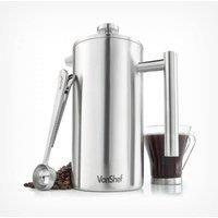 VonShef Cafetiere Coffee Maker French Press Plunger Stainless Steel 1.5L 12 Cup