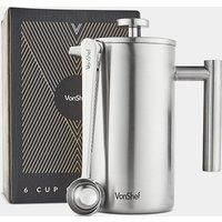 VonShef Cafetiere Coffee Maker French Press Plunger Stainless Steel 800ml 6 Cup