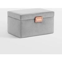 Beautify Grey Velvet Jewellery Box Storage Organiser with Ring Compartments