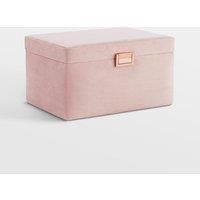 Beautify Blush Pink Velvet Jewellery Box Storage Organiser & Ring Compartments