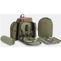 VonShef Large Picnic Backpack for 4 Insulated Cooler Cutlery Set with Blanket