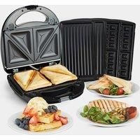 VonShef Sandwich Toaster Waffle Maker Iron Toastie Grill Panini Press 3 in 1