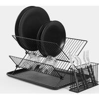 Matte Black Dish Drainer - Collapsible and Compact Kitchen