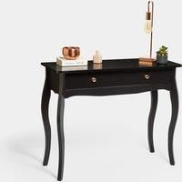 BTFY Dressing Table Black | 1 Drawer Makeup Vanity Table Vintage Baroque Style