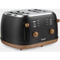 Fika Black & Wood 4 Slice Toaster