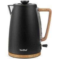 VonShef 1.7L Kettle –  Nordic Black and Wood Rapid Boil 3000W - Fika Range