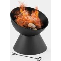 Raised Fire Pit Bowl - VonHaus Black Portable Firepit for Outdoor & Garden