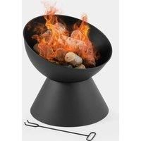 Raised Fire Pit Bowl - VonHaus Black Portable Firepit for Outdoor & Garden