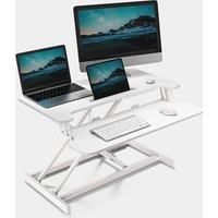 VonHaus Standing Desk Converter, Height Adjustable White Workstation