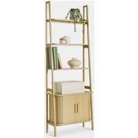 Bookcase for Living Room, Bookshelf with Sliding Doors & Storage, VonHaus
