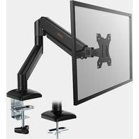 VonHaus Single Monitor Arm Desk Mount for 10 to 32 Inch Screens, Height Adjustable Gas Spring Monitor Clamp with Tilt, Swivel & Rotate, VESA 75 & 100mm (Single Screen Monitor Mount)