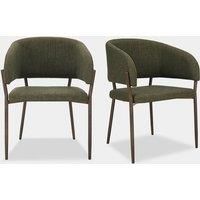 Dining Chairs Set, Green Upholstered Kitchen Chairs, Vonhaus