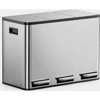 Stainless Steel Triple Bin - 45L