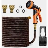 VonHaus Expandable Garden Hose 50FT – 10-Pattern Spray Nozzle & 2 Brass Fittings