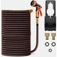 VonHaus Expandable Garden Hose 100FT, 10-Pattern Spray Nozzle & 2 Brass Fittings