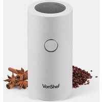 150W Cream Electric Coffee & Spice Grinder, for Espresso Beans & Nuts, VonShef