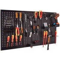 VonHaus 45pc Metal Pegboard Set – Wall Mounted Tool Storage Solution – Secure Holder for Hand Hammer, Screwdrivers, Wrenches, Spanners, Bits – Space Saving Workshop Storage