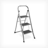 VonHaus 3 Step Steel Ladder Stepladder Foldable For DIY Home Garage Kitchen
