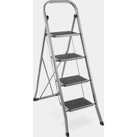 VonHaus 4 Step Steel Ladder Stepladder Foldable Anti Slip Feet Home Garage DIY