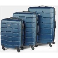VonHaus 3pc Lightweight Suitcase Set Hard Shell Luggage Travel Trolley Navy
