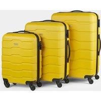VonHaus 3pc Lightweight Suitcase Set Hard Shell Luggage Travel Trolley Yellow