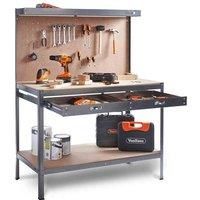 VonHaus Garage Workbench Pegboard Tool Storage Reinforced Heavy Duty Extra Steel