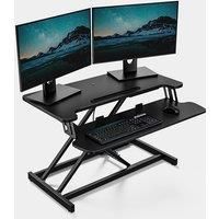 VonHaus Sit/Stand Rising Workstation - Gas Assisted - Black - Screen / Monitor