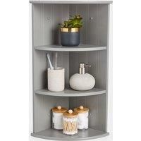 Bathroom Corner Shelf Unit - Modern Grey 3 Tier Bathroom Shelving - VonHaus