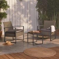 VonHaus Rattan Bistro Set – Hand Woven Wicker – Outdoor Garden Furniture