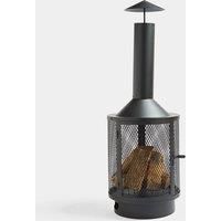 VonHaus Chiminea – Log Burner Fire Pit with Fire Poker, Chimney & Cooking Grill