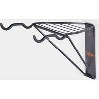 VonHaus Bike Rack with Shelf - Wall Mount Bike Hanger for Garage, Stores 2 Bikes and Holds up to 45 KG Folding/Foldable Space Saving Storage Solution