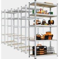 5-Tier Garage Shelving Units VonHaus Pack of 5 - 1.8m Rackings, 175kg Per Shelf