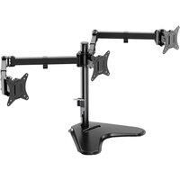 VonHaus Triple Monitor Stand for 17-27" Screens, Three Screen Monitor Desk Mount, Height Adjustable, Easy Assemble Stand with Full Tilt, Rotation & Swivel Arms, VESA: 75x75 & 100x100mm