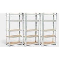 VonHaus Garage Shelving Units - Heavy Duty Shelving Unit for Home, Office, Shed and Garage Storage - 5-Tier Shelving Units for Storage, 175kg Capacity Per Shelf - Pack of Three 1.5m Racking Shelvings