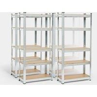 5-Tier Garage Shelving Units VonHaus Pack of 4 - 1.5m Rackings, 175kg Per Shelf
