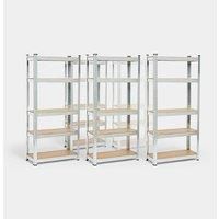 5-Tier Garage Shelving Units VonHaus Pack of 5 - 1.5m Rackings, 175kg Per Shelf