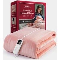 VonHaus Electric Heated Over Throw Blanket Large Soft Fleece w/Digital Control