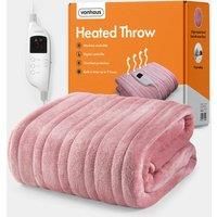 Pink Heated Throw Blanket