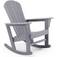 Rocking Adirondack Chair, Waterproof HDPE Grey Garden Chair, VonHaus