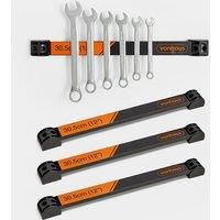 VonHaus Magnetic Tool Holders Set of 4-12 Inch Heavy Duty Magnetic Tool Holder Strips for DIY Storage - Spanner and Screwdriver Holder Rack Strong Magnetic Strips for Tools - 9kg Weight Capacity