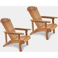 VonHaus Adirondack Chairs Set of 2 - Outdoor Garden Furniture Acacia Oil Finish
