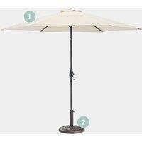 Ivory Cream Steel Parasol 9KG Decorative Parasol Base Set