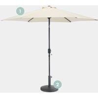 Ivory Cream Steel Parasol 12KG Parasol Base Set