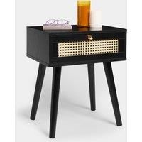 Whitworth Cane 1 Drawer Side Table - Living Room Furniture - End Tables - VonHaus