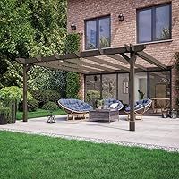 Buttercup Farm Wall Mounted Double Premium Pergola - Wood - L180 x W240 x H270 cm - Rustic Brown