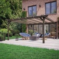 Rutland County Garden Furniture Ltd Wall Mounted Double Premium Pergola, Wood, L360 x W480 x H270cm, Brown