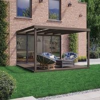 Buttercup Farm Box Wall Mounted Pergola and Decking Kit - Wood - L240 x W240 x H270 cm - Rustic Brown