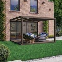 Rutland County Garden Furniture Ltd Box Wall Mounted Pergola & Decking Kit, L300 x W300 x H270 cm, Green in Brown