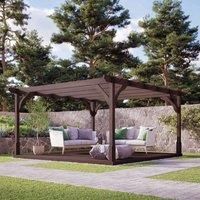 Rutland County Garden Furniture Ltd Premium Pergola & Decking Kit, L420 x W420 x H270 cm, Rustic Brown