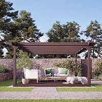 Buttercup Farm Double Premium Pergola and Decking Kit - Wood - L240 x W240 cm - Rustic Brown